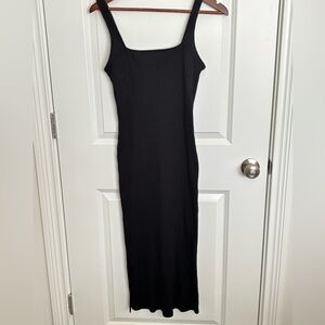 wild fable | Square Neck Ribbed Bodycon Midi Dress Black